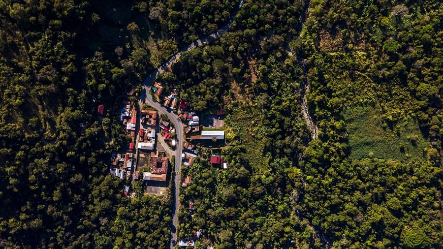 Top view of Huayopata, Chocolate and Coffee at the traditional Finca Doña Julia