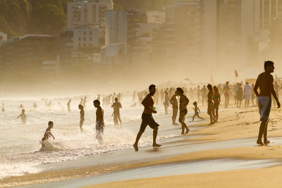 Beach along your bike tour in Rio de Janeiro