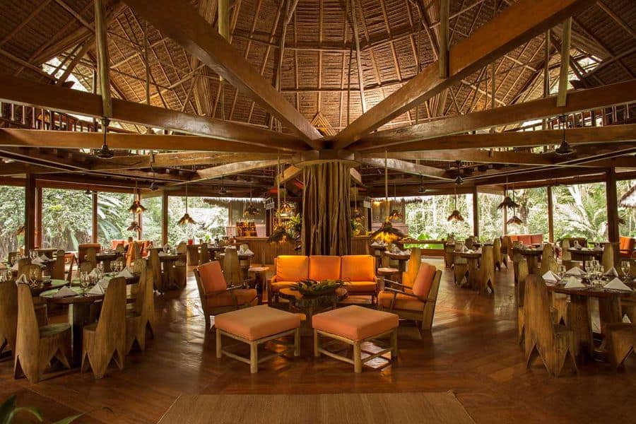 inside of Reserva Amazonicas dining room with bar