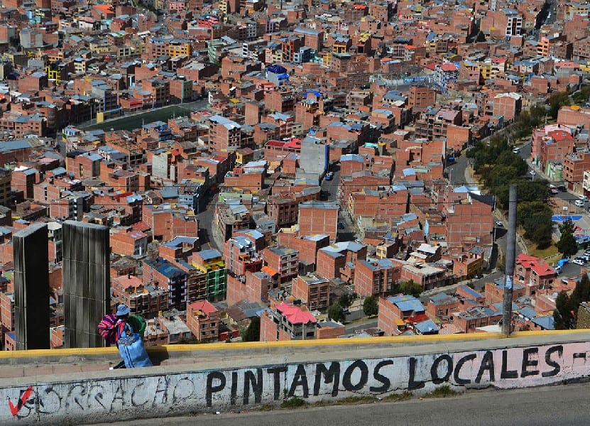 view over a district at your city tour in La Paz