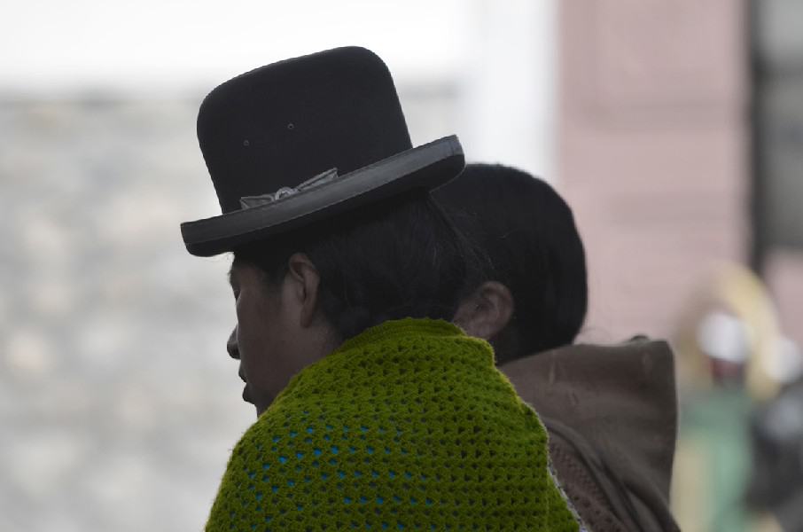 Bolivian woman with hat in La Paz