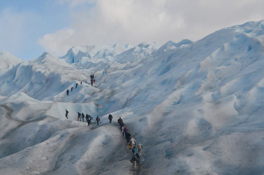 trekking on the blue ice of Perito Moreno