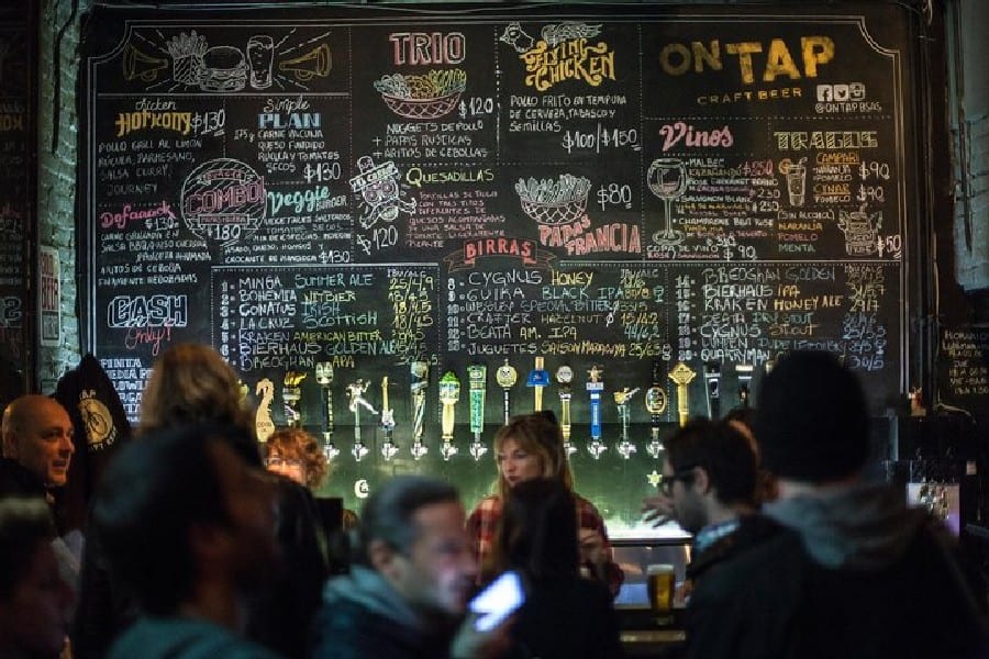 the On Tap craft beer bar at the Buenos Aires Craft beer and Street art Tour
