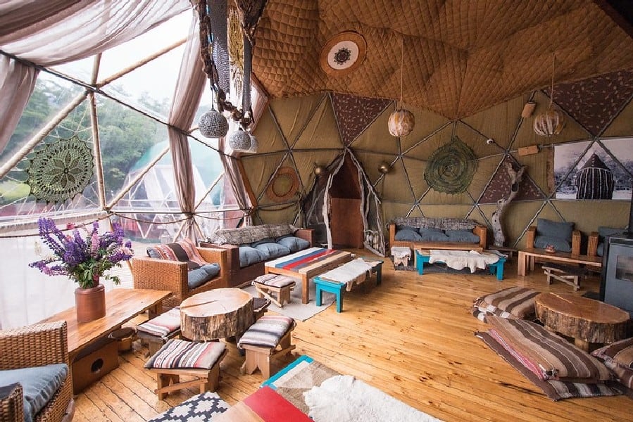 homely mood and Eco-glamping in the domes of the EcoCamp in Torres del Paine, Patagonia