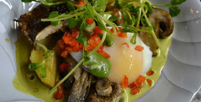 A reinterpretation of the local 'Capchi' dish from Cusco made with wild mushrooms