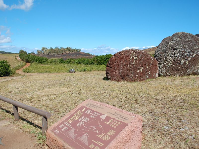 Puna Pau Quary materieals for top knots moai Easter Island