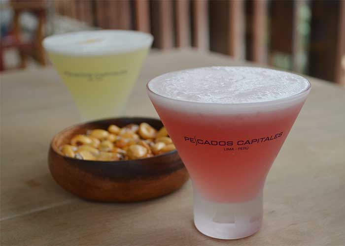 Lima 72 Hours Pisco & Camu Camu Sour with toasted Peruvian corn