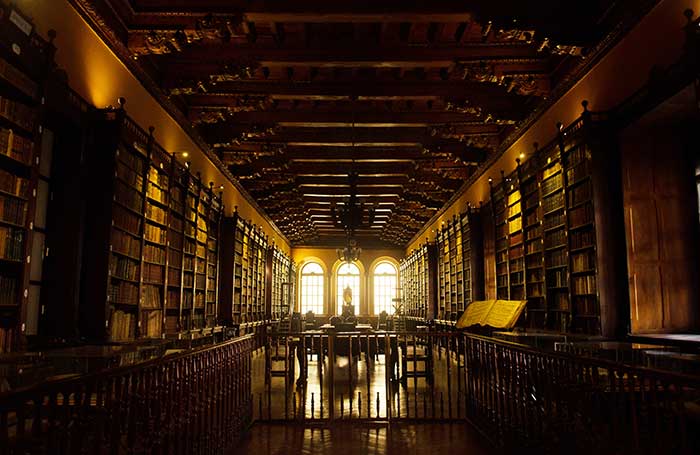Library at Santo Domingo Church in Lima's historic center