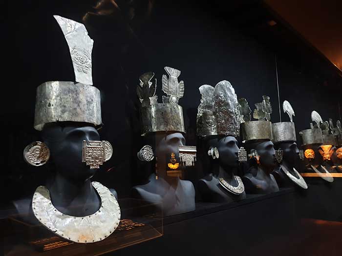 Pre-Inca metal artifacts on display at Larco Museum