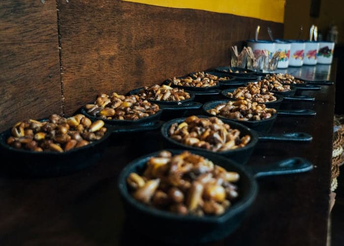 Toasted corn served with your beverage order at Cafe Bar Casa del Corregidor, Puno