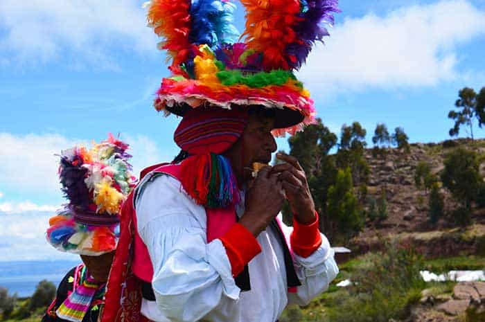 Titicaca Lake & Puno - Local dancers at Taquile Island 