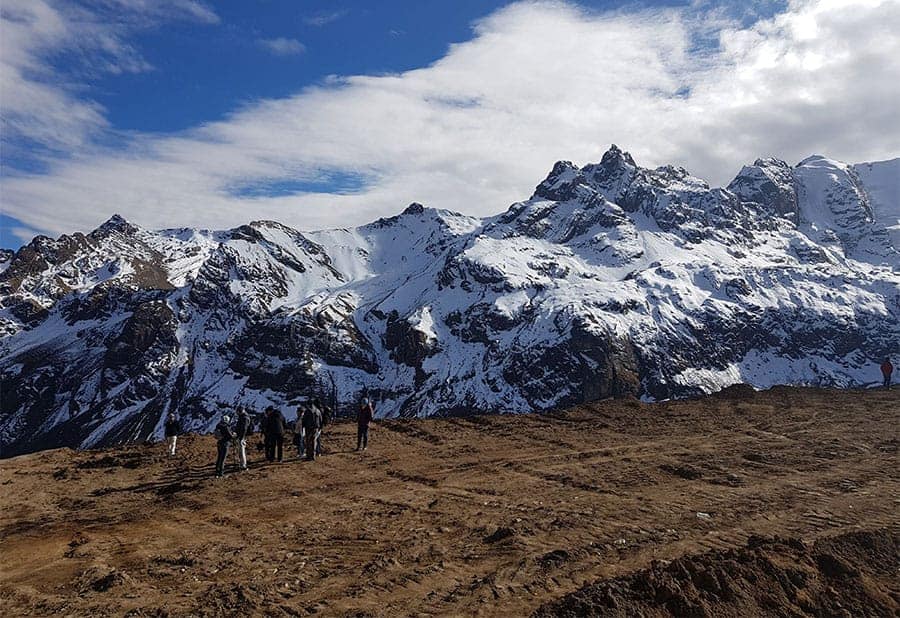 View from the toilets at the trailhead of  Vinicunca Rainbow Mountain