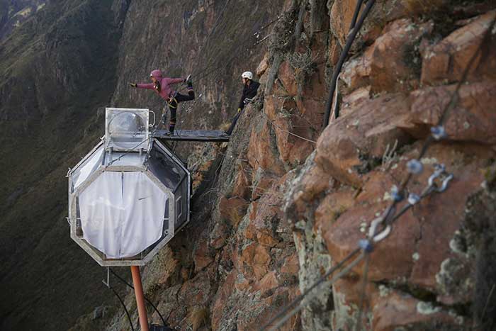 Platform on top of a pod of Skylodge Peru, Sacred Valley - Peru