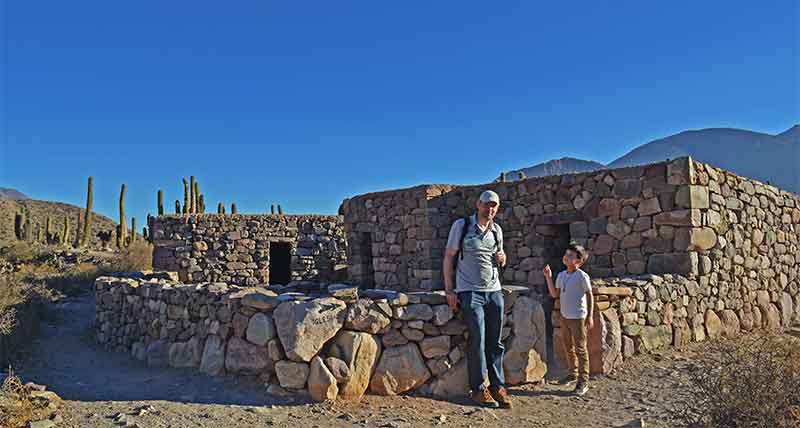 Father & son at the Tilcara Ruins in Salta region Argentina's North West