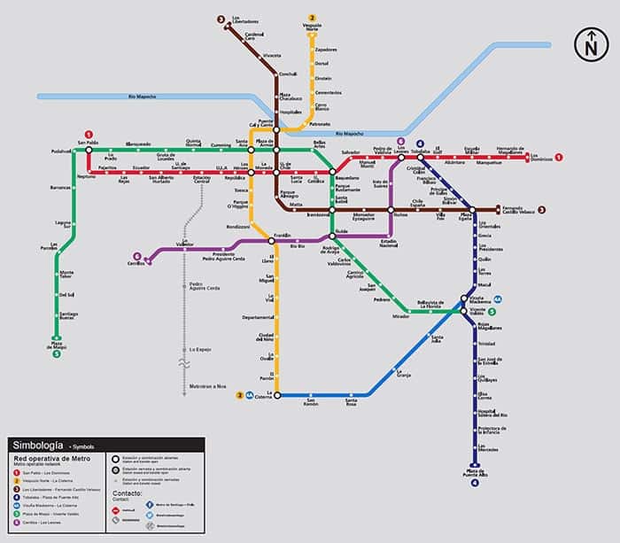Santiago Like a Local - Metro map 